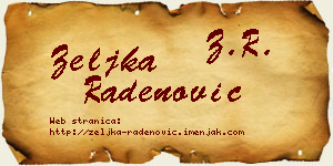 Željka Radenović vizit kartica